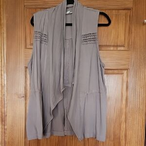 Maurices Taupe Sleeveless Open Front Vest